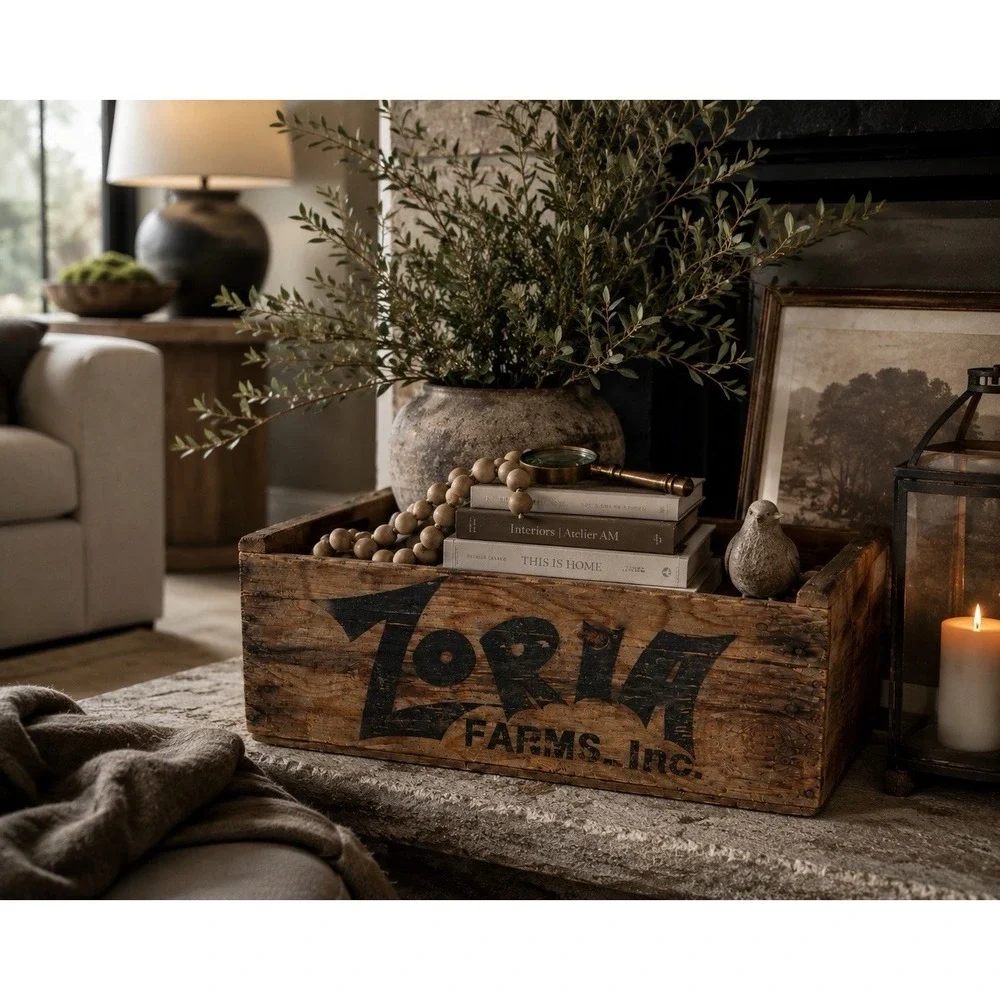 Zoria Farms Inc Wooden Produce Crate Box Rustic Farm‎ Decor 1993 CA